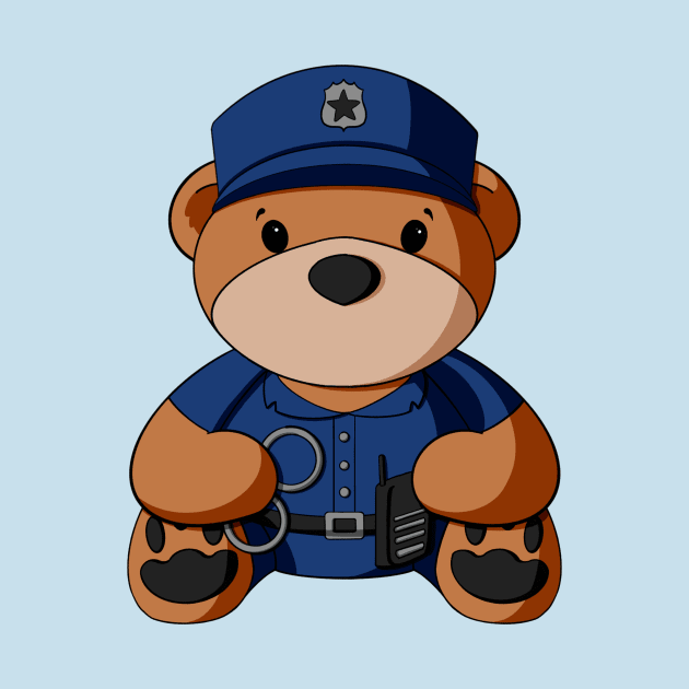 Blue Uniform Police Teddy Bear by Alisha Ober Designs