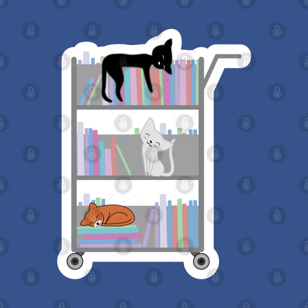 Cats on Library Cart by SubtleSplit