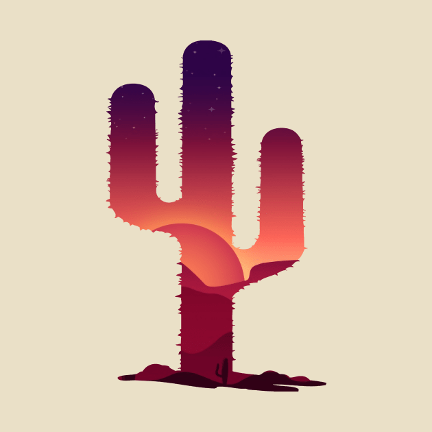 Desert Sunset Cactus by Lupa1214