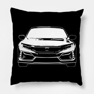 White Civic Type R Sketch Art Pillow