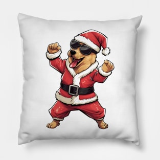 Cartoon Christmas Dogo Argentino Dog Dancing Pillow