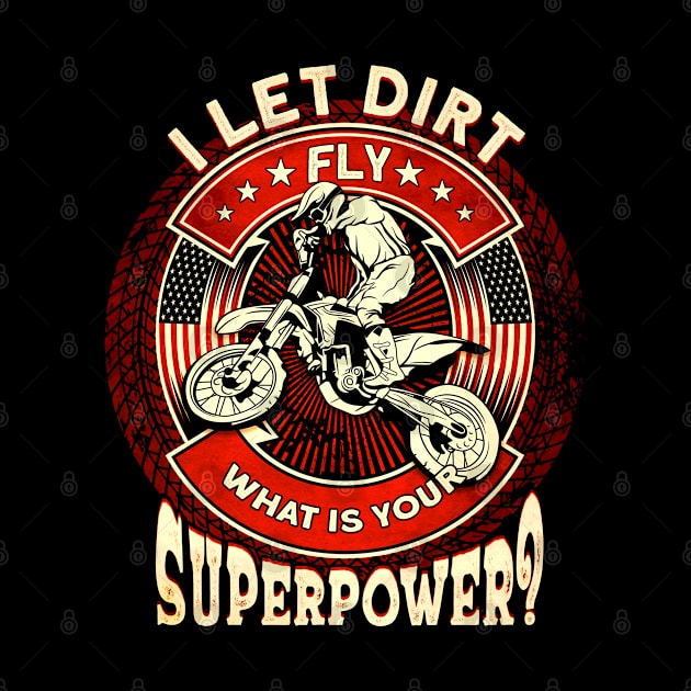 American Flag Motocross Dirt Bike Racing by Toeffishirts