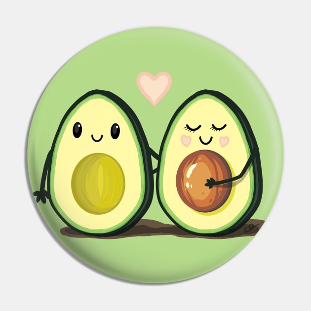 Two Halves Avocado Couple Pin by ElephantShoe