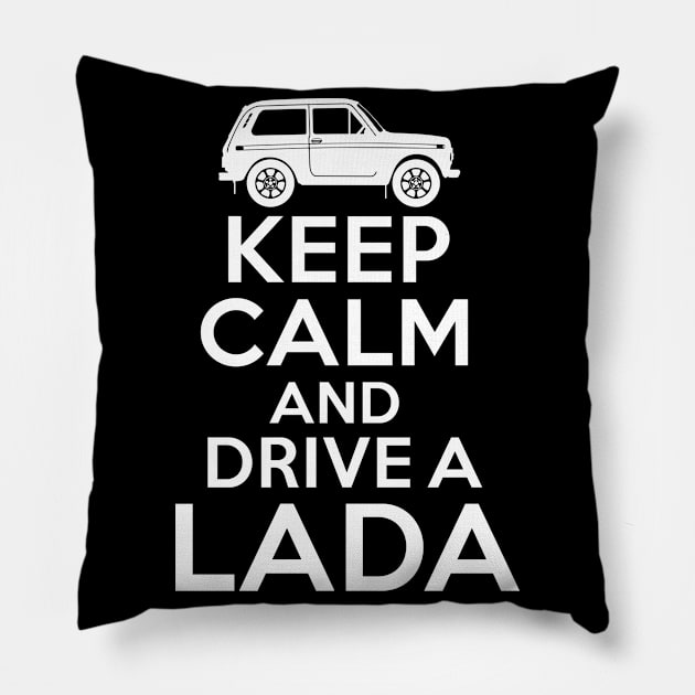 Lada Niva 4x4 Driver Car Lover Gift Pillow by swissles