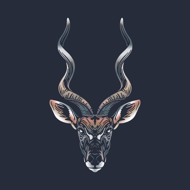 Lesser Kudu Face by JunkyDotCom