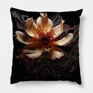 Fluid Blossom Art 3D Digital Art Pillow