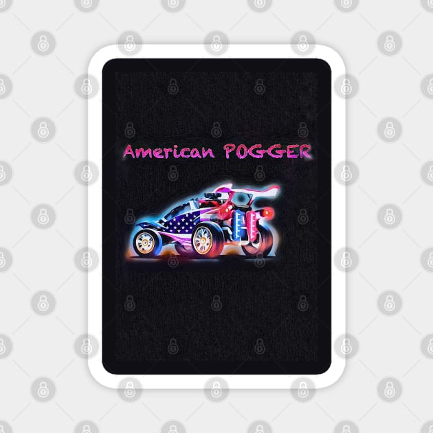 American Rocket League Pogger Magnet by Boztik-Designs