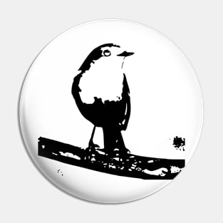 Monochrome cute bird painting Pin