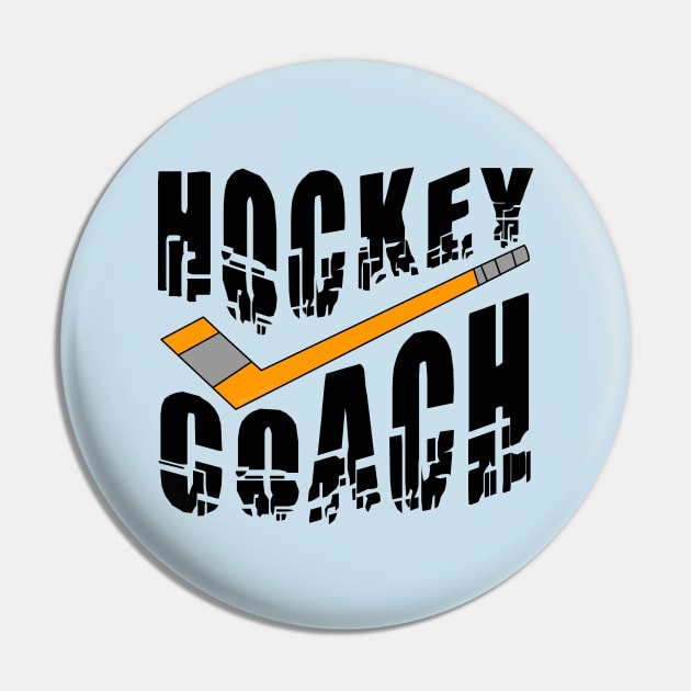 Hockey Coach Stick Pin by Barthol Graphics