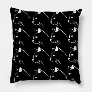 White and Black Cat Pillow