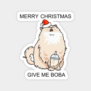 Merry Christmas! Cat Wants Boba! Magnet