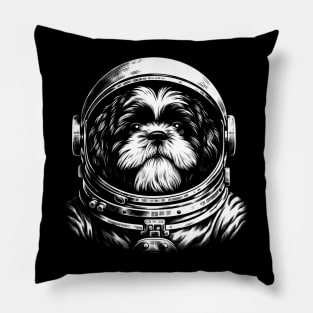 Fluff and Fancy Shih Tzu Space Dog, Stylish Tee Extravaganza Pillow