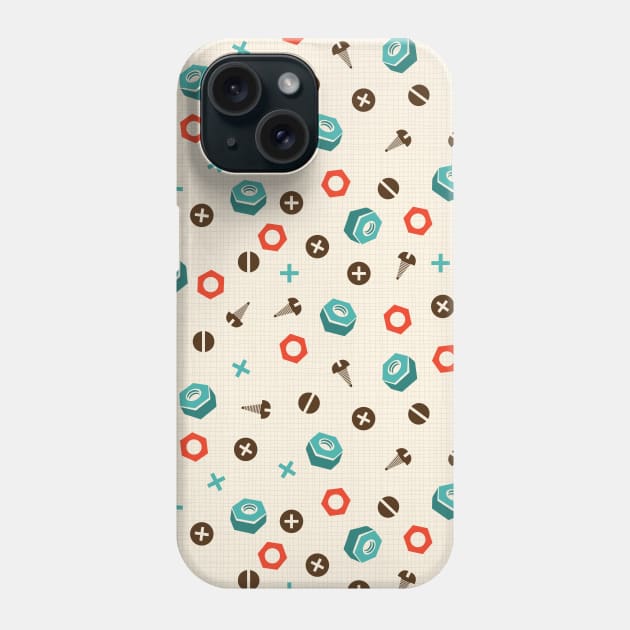 Mechanical Nuts and Bolts Phone Case by Farissa