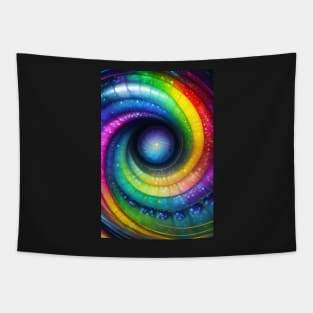 Cosmic Rainbow Swirls Tapestry