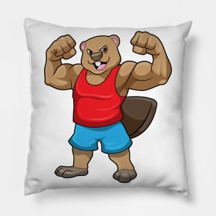 Beaver as Bodybuilder with big Upper arms Pillow