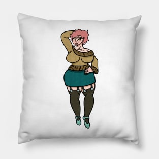 Beautiful pink haired chick Pillow