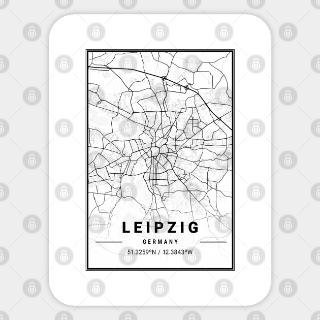 Leipzig Light City Map Leipzig Light City Map Sticker Teepublic