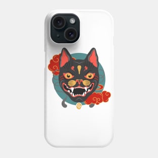 The fierce cat spirit mask Phone Case