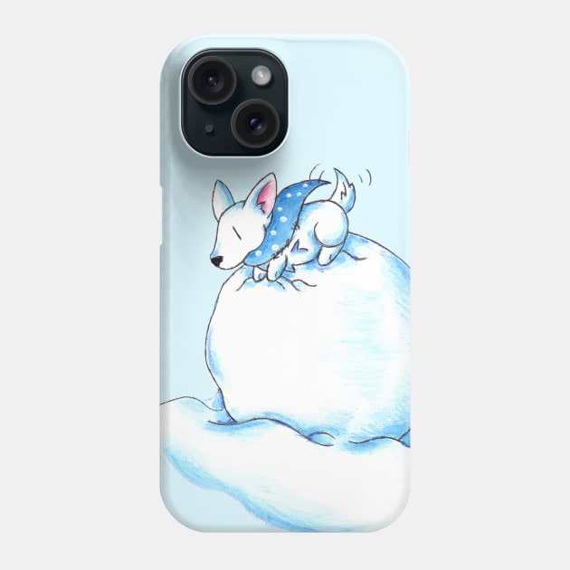 A Fluffball on a Snowball Phone Case by KristenOKeefeArt