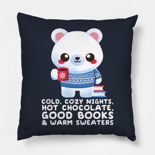 winter time polar bear Pillow