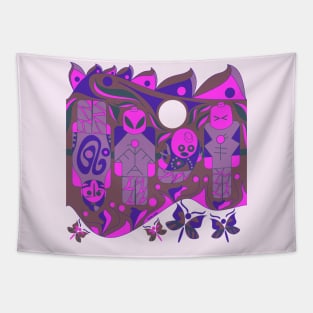 floral alien board game ecopop Tapestry