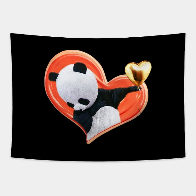 Dabbing Panda With A Heart Sweatshirt Tapestry by NurseSoCare