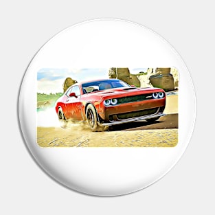 Challenger Hellcat Cartoon Drawing Action Print Pin