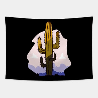 Cute Cactus in Desert Illustration Artwork Tapestry