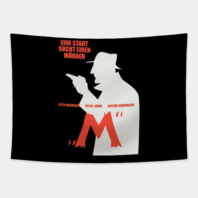 Noir Elegance: M - A City Searches for a Murderer - Peter Lorre Tribute Design Tapestry by Boogosh