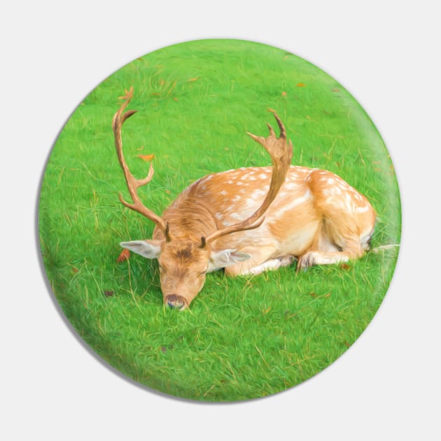 Sleeping Fallow Deer Pin by Russell102