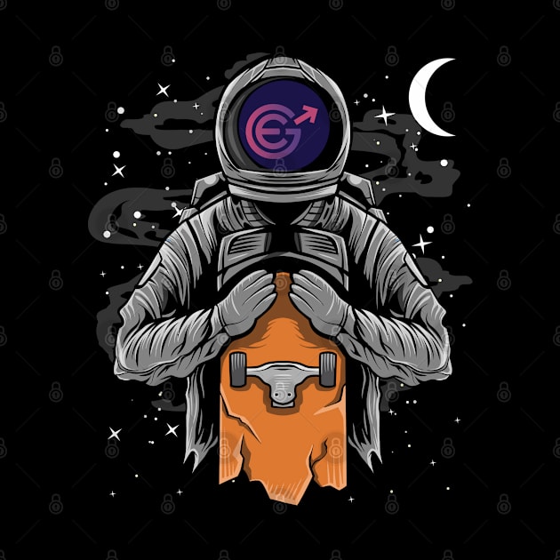 Astronaut Skate Evergrow Crypto EGC Coin To The Moon Crypto Token Cryptocurrency Wallet Birthday Gift For Men Women Kids by Thingking About