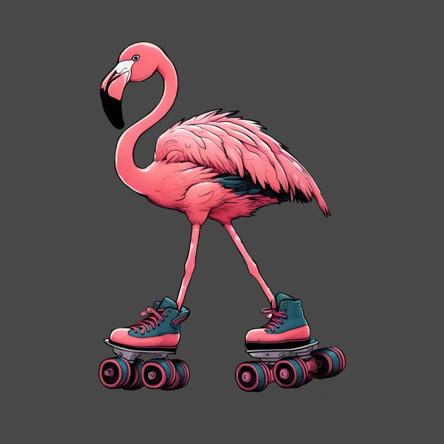 Roller Skating Flamingo by LM Designs by DS