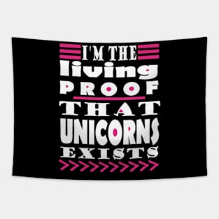 Unicorns unicorn proof rainbow gift Tapestry