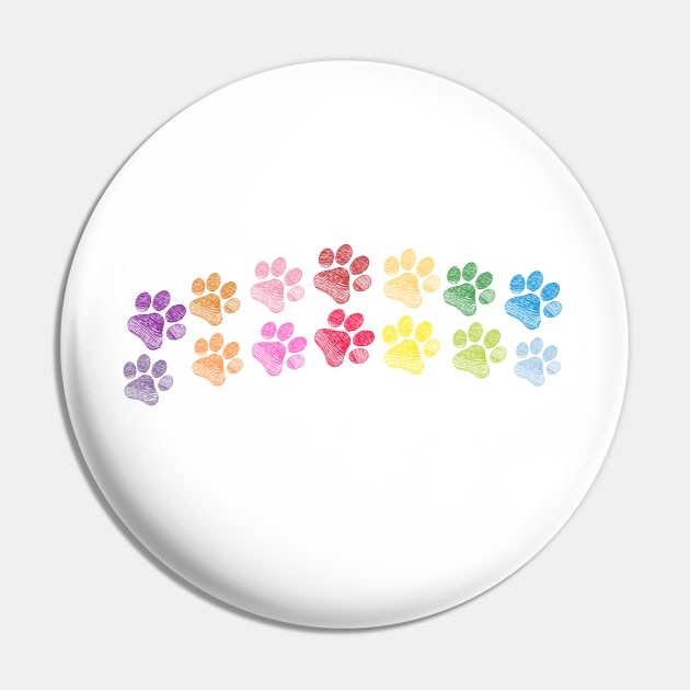 Cute doodle hand drawn colorful paw prints foot step vector Pin by GULSENGUNEL