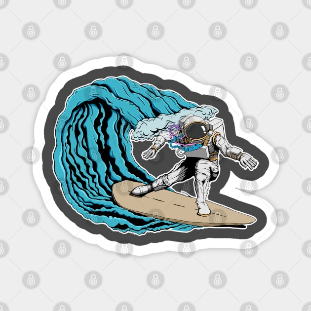 Surfing Space Astronaut Magnet by Whicheverclown