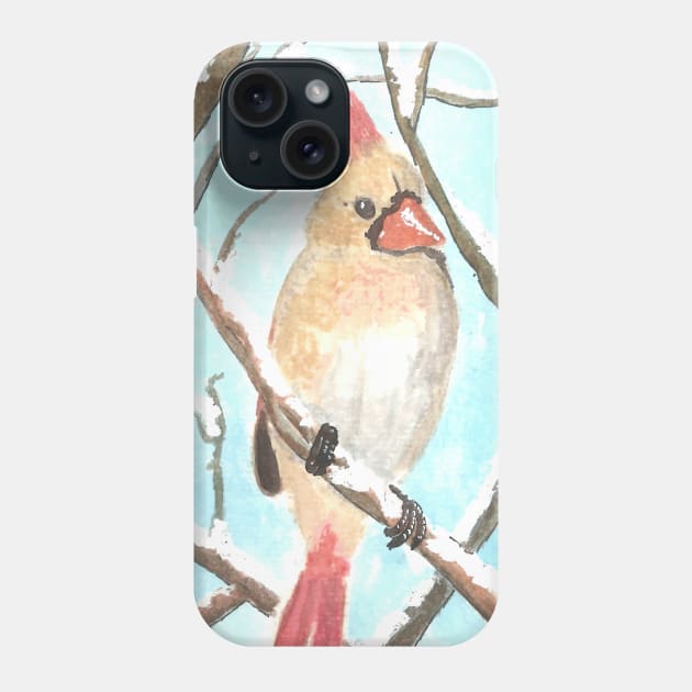 Winter red cardinal Phone Case by Créa'RiBo