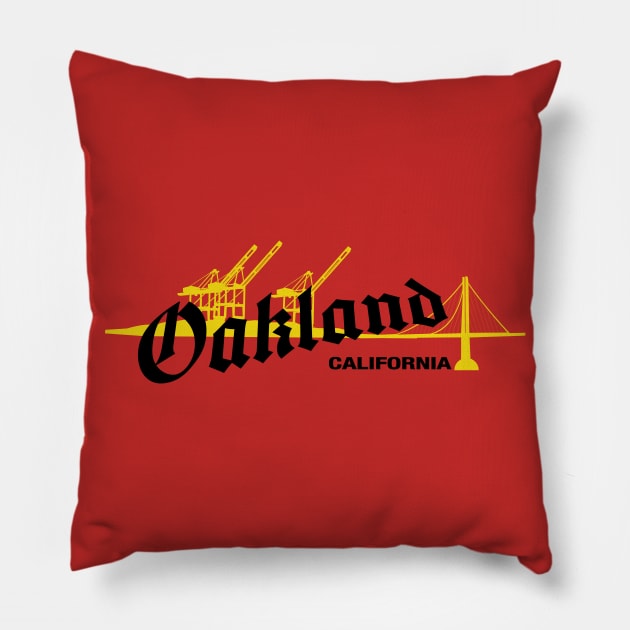 Oakland Cranes Pillow by mikelcal