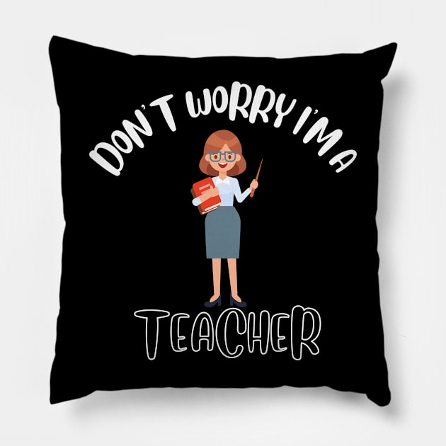 Don't Worry I'm A Teacher Pillow by NivousArts