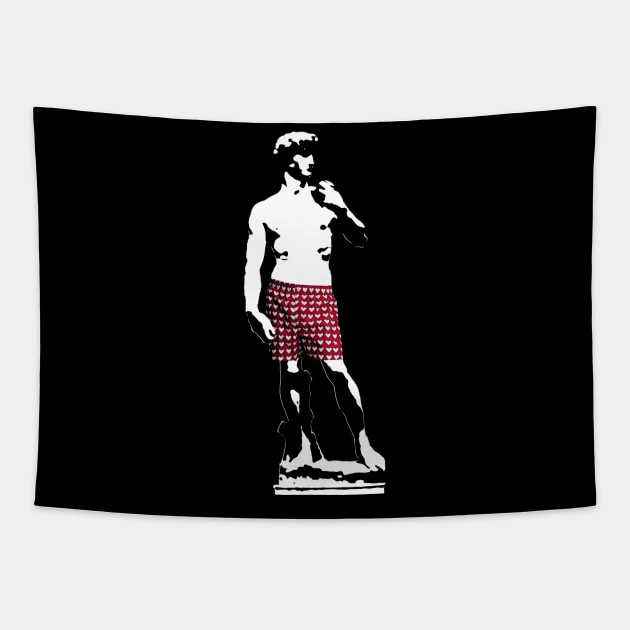 David Michelangelo with Hearts Boxers Tapestry by awaeryum