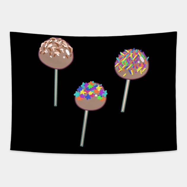 Sprinkles Chocolate Lollipops Tapestry by saradaboru