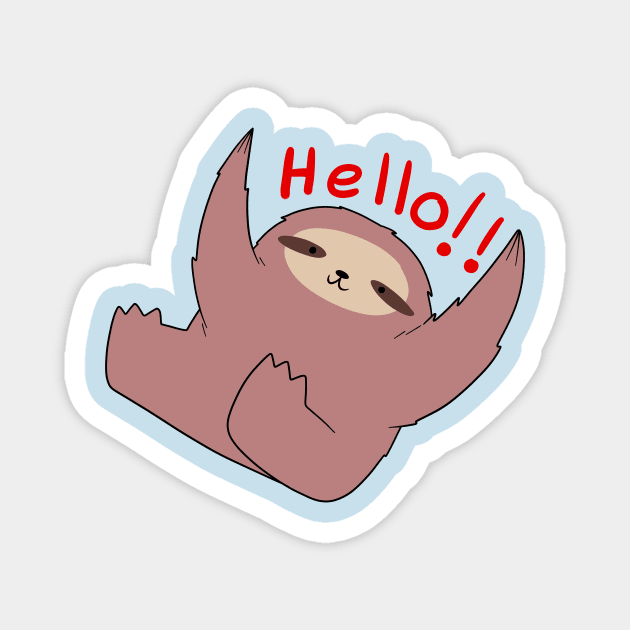 Hello!! Sloth Magnet by saradaboru