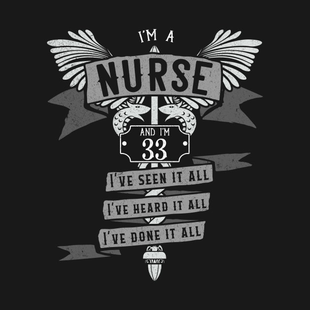 Funny 33rd Birthday Nurse Gift Idea by EmergentGear