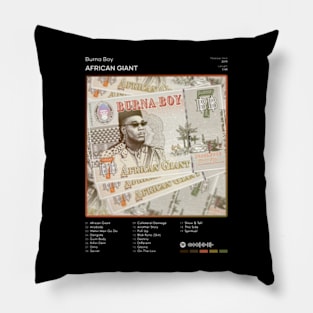 Burna Boy - African Giant Tracklist Album Pillow