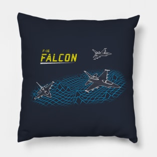 Vintage F-16 Falcon Fighter Jet Pillow