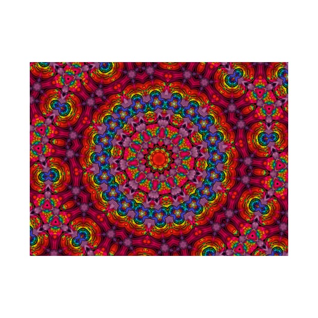 Rainbow coloured mandala style fractal pattern by pinkal