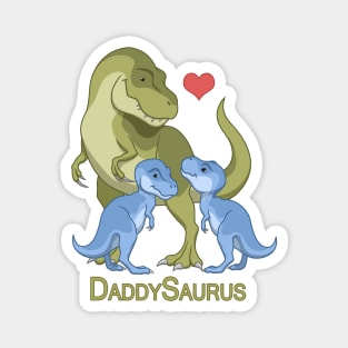 DaddySaurus T-Rex Father & Twin Baby Boy Dinosaurs Magnet