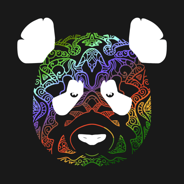 colorful panda face (version 1) by TomiAx