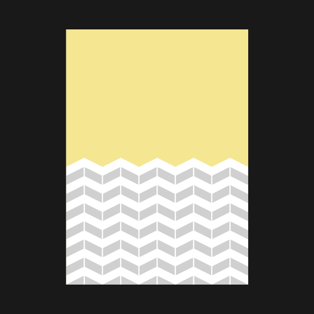 Grey, White & Yellow Half Chevron by Blue-Banana