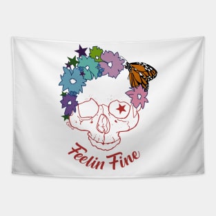 Feelin Fine Skull Tapestry