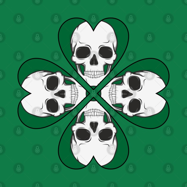 Skull four leaf heart clover birthday gift shirt 1 by KAOZ